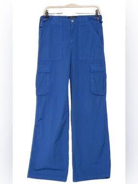 Sanctuary Reissue high waist Straight Leg Cargo Pants Ocean Blue Sz medium